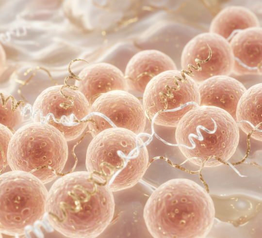 Une symbiose méticuleuse de peptides biomimétiques,de PDRN et d’exosomes.